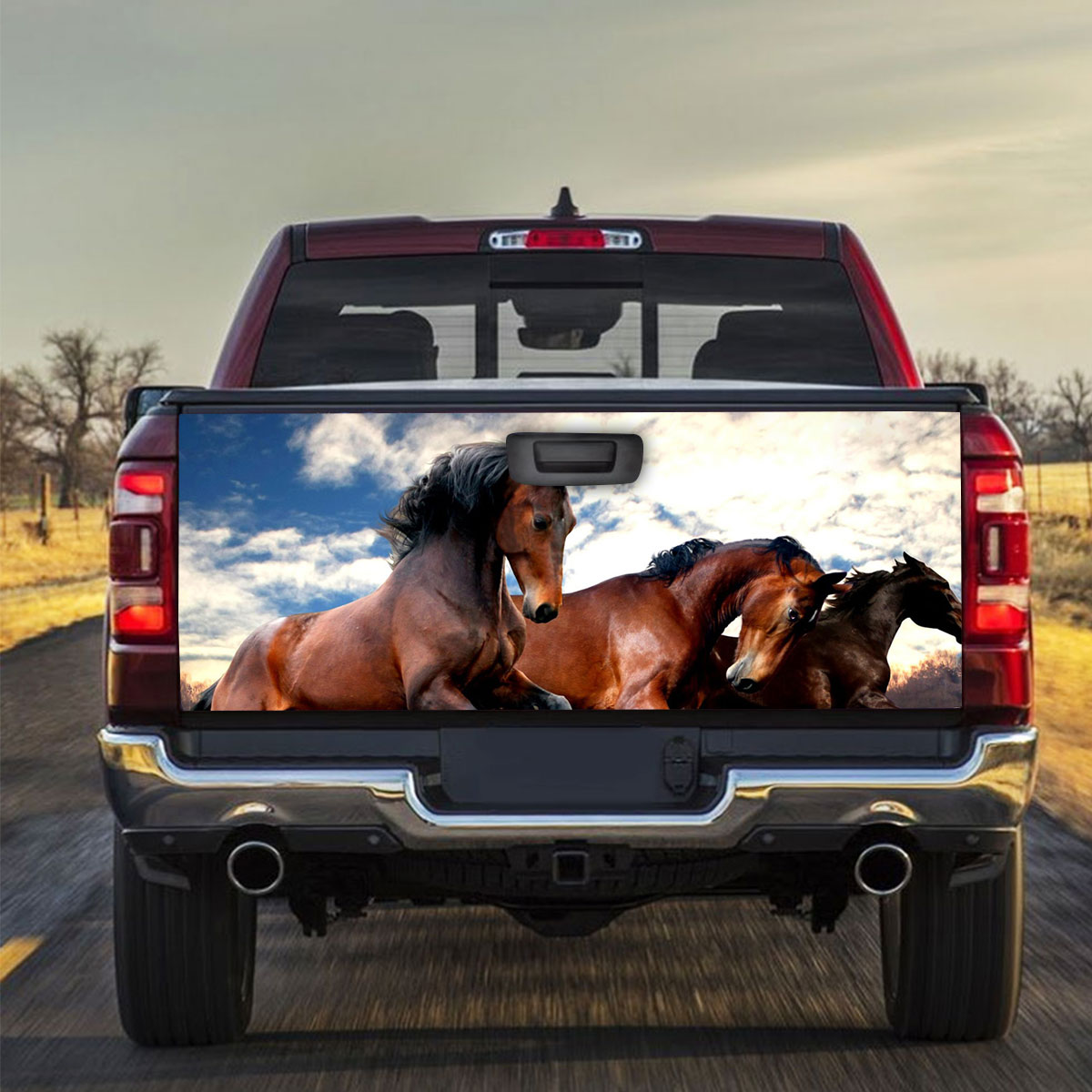 Horse Running On The Mountain Truck Bed Decal_2_1