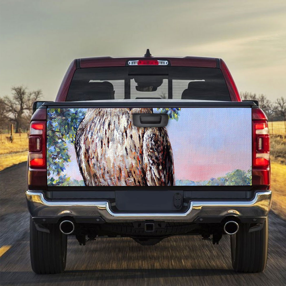 Landscape With Owl Truck Bed Decal_2_1