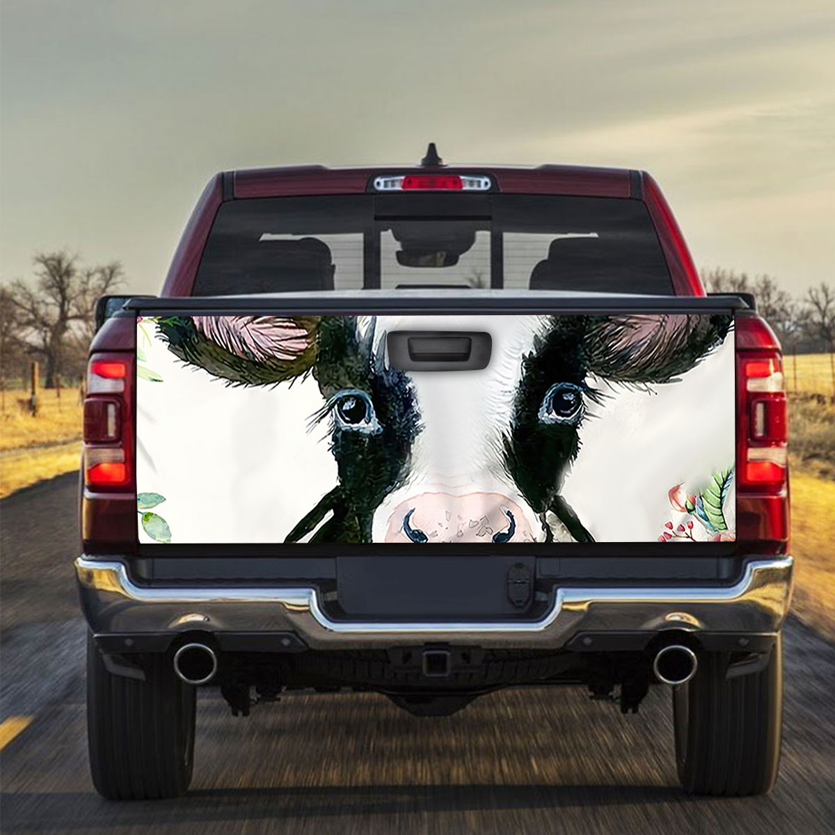 Love Beautiful Cow Truck Bed Decal_2_1
