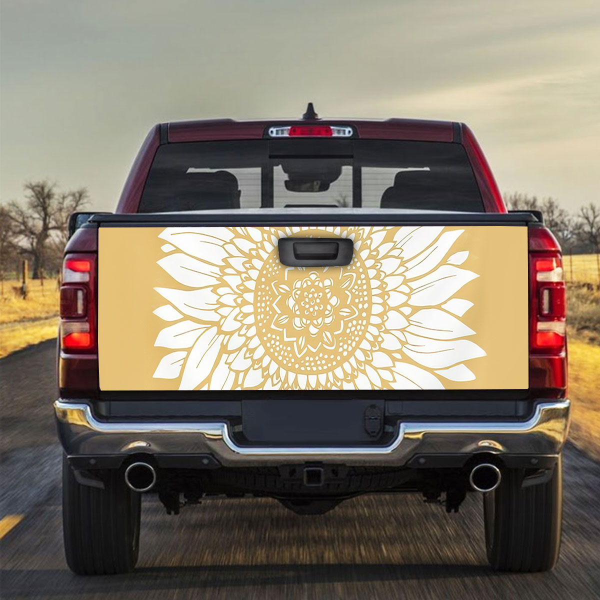 Mandala Sunflower Truck Bed Decal_2_1