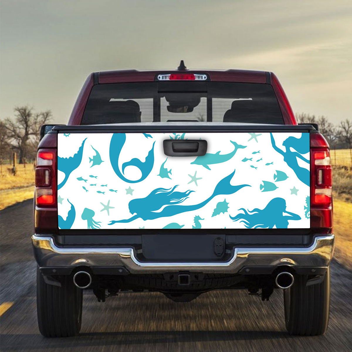 Mermaid Starfish Coral Truck Bed Decal_2_1