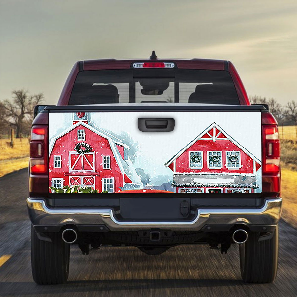 Merry Christmas Winter Truck Bed Decal_2_1
