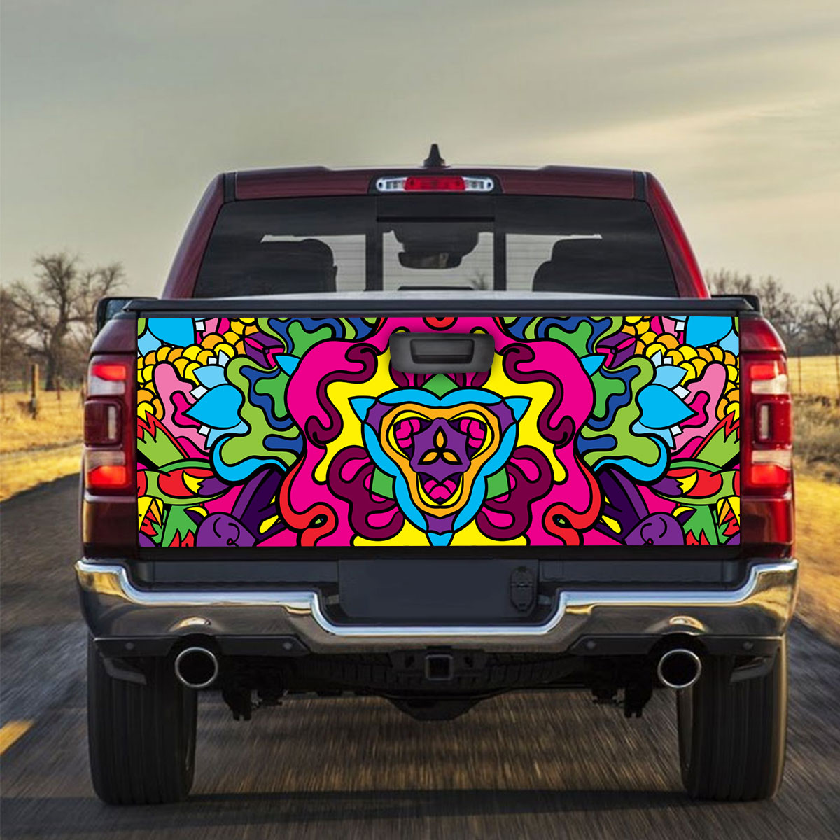 Psychedelic Hippie Truck Bed Decal_2_1