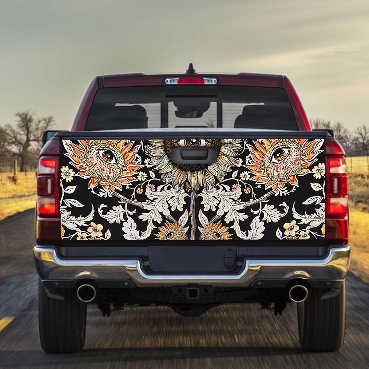 Psychedelic Sunflower Truck Bed Decal_2_1