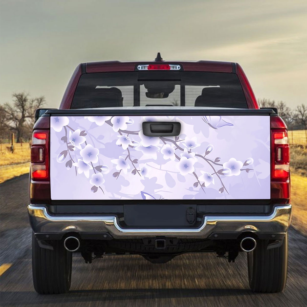 Purple Cherry Blossom Truck Bed Decal_2_1