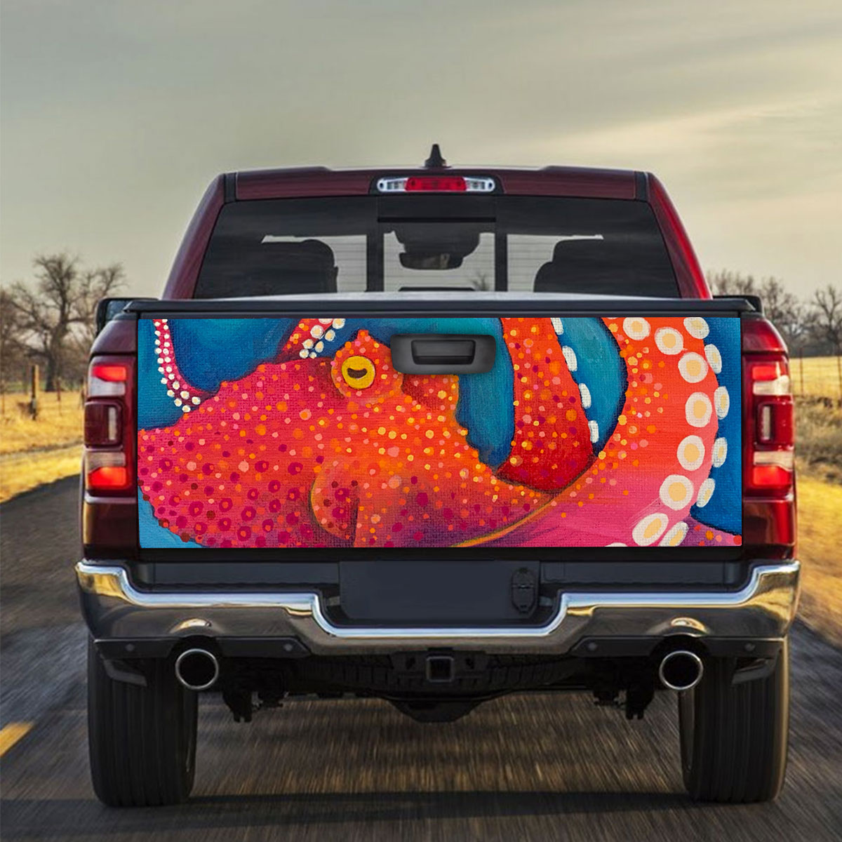 Red Octopus Truck Bed Decal_2_1