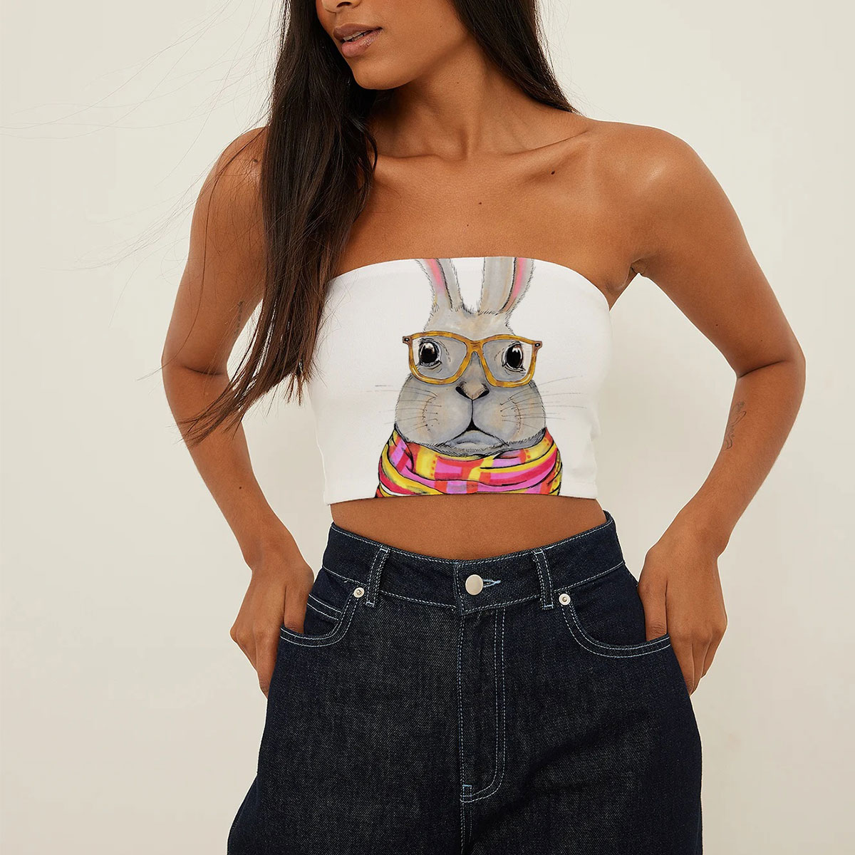 Hipster Bunny Tube Top_2_1