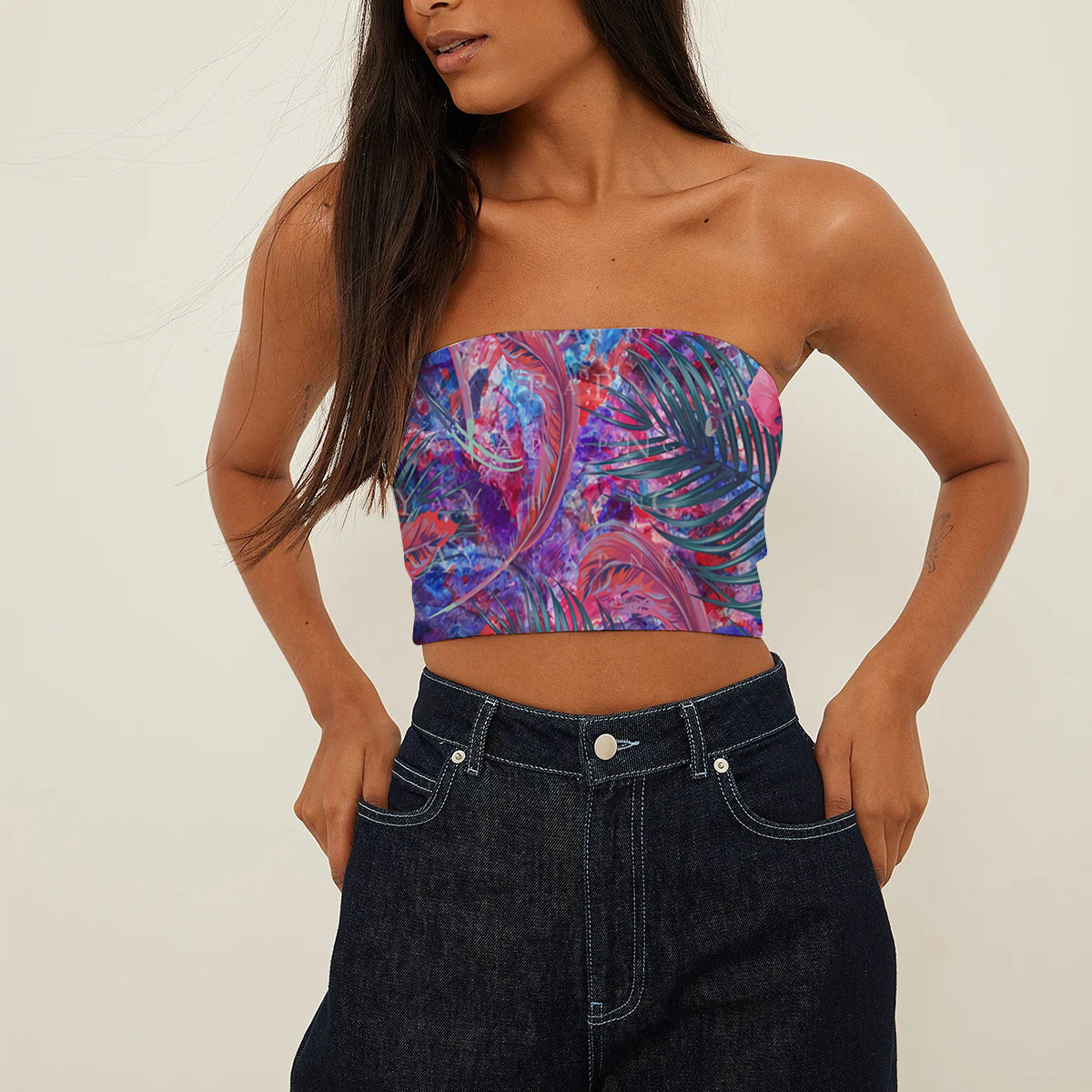 Psychedelic Orchid Tube Top_2_1