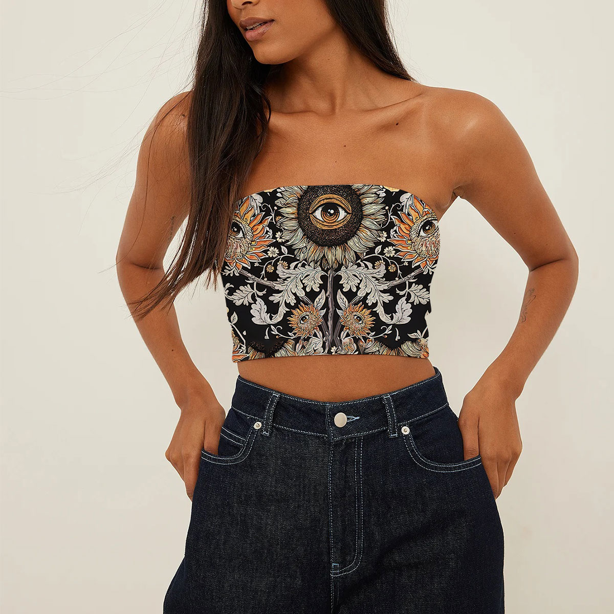 Psychedelic Sunflower Tube Top_2_1