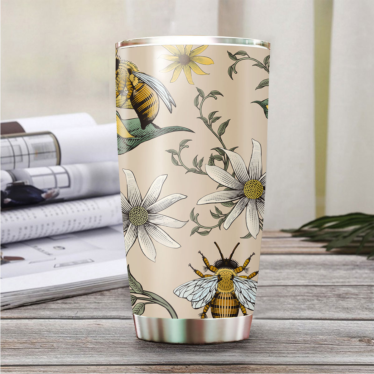Flower And Bee Tumbler_2_1