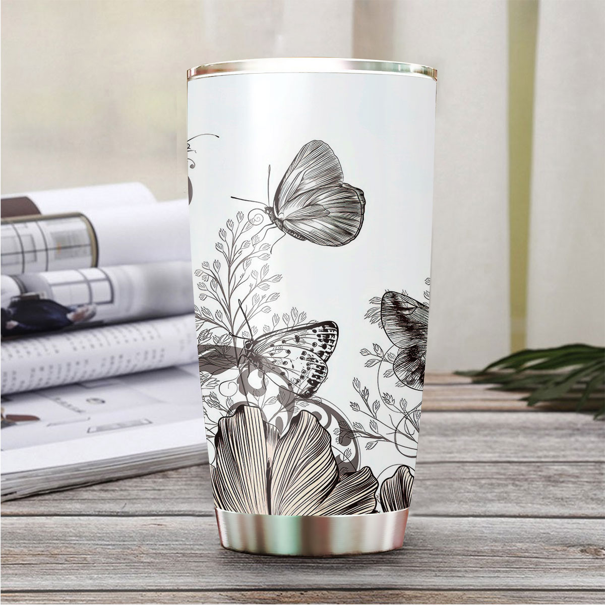 Flower And Butterfly Tumbler_2_1