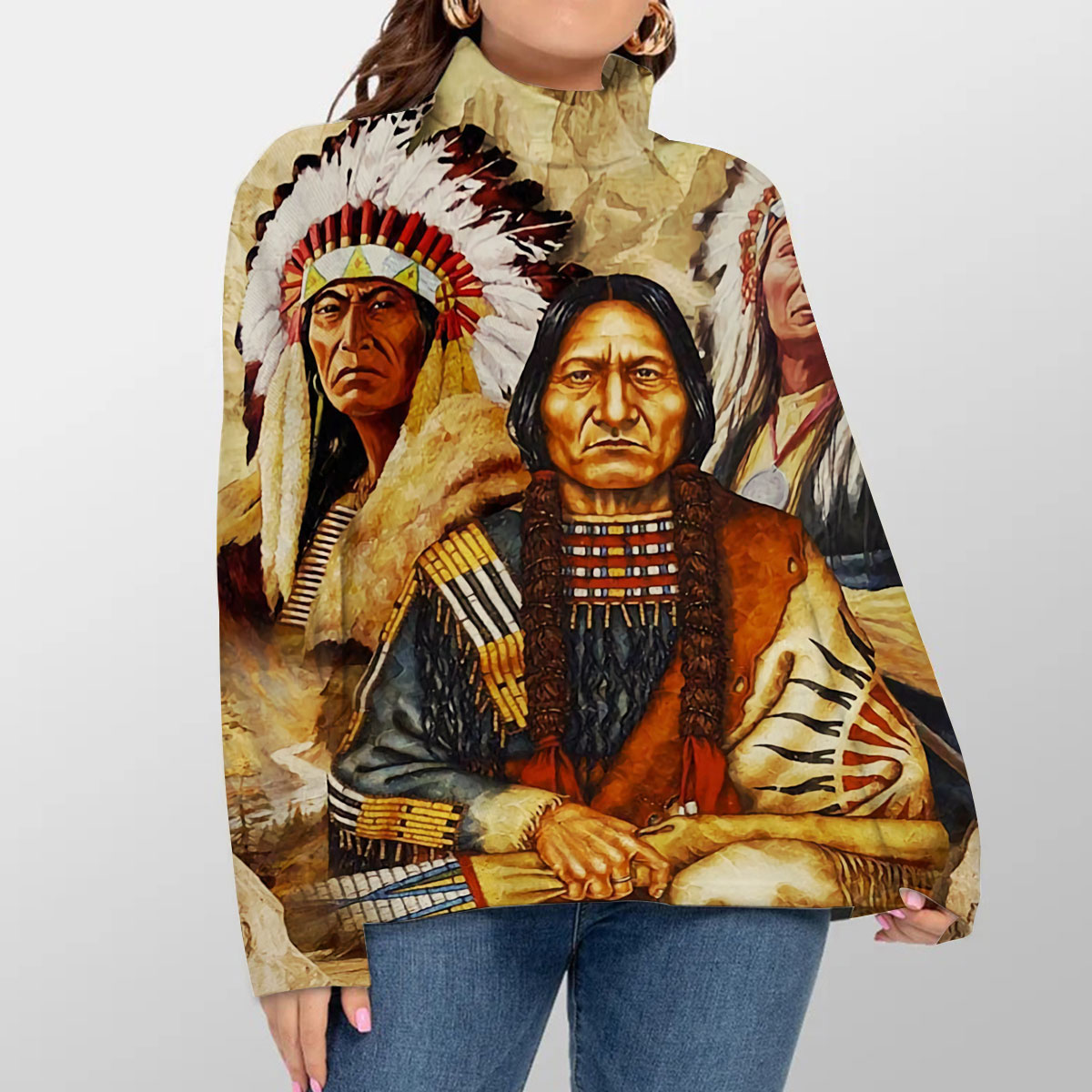 Indigenous Native American Turtleneck Sweater_2_1