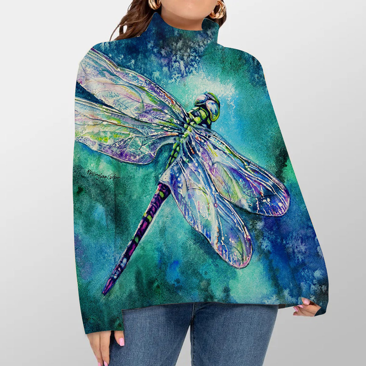 Magic Dragonfly Turtleneck Sweater_2_1