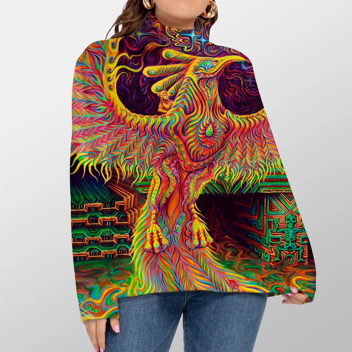 Mandala Phoenix Turtleneck Sweater_2_1