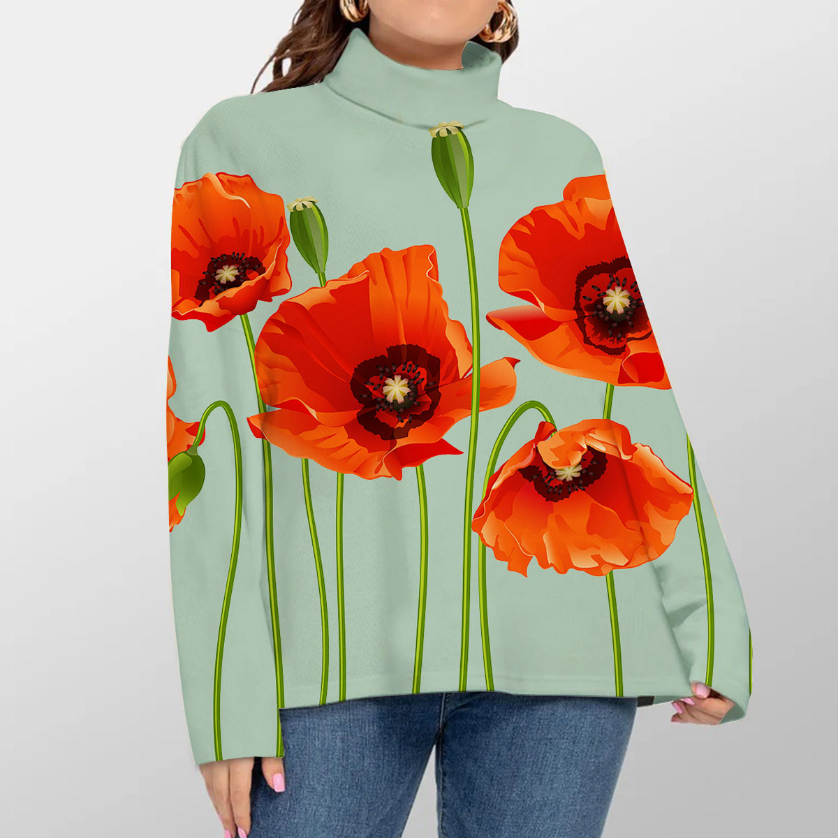 Modern Poppy Turtleneck Sweater_2_1