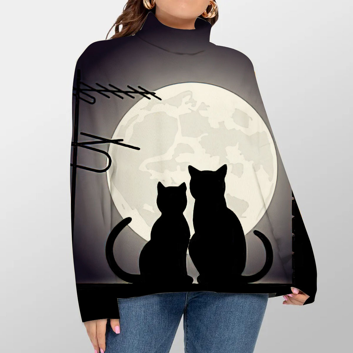 Moon Cat Turtleneck Sweater_2_1