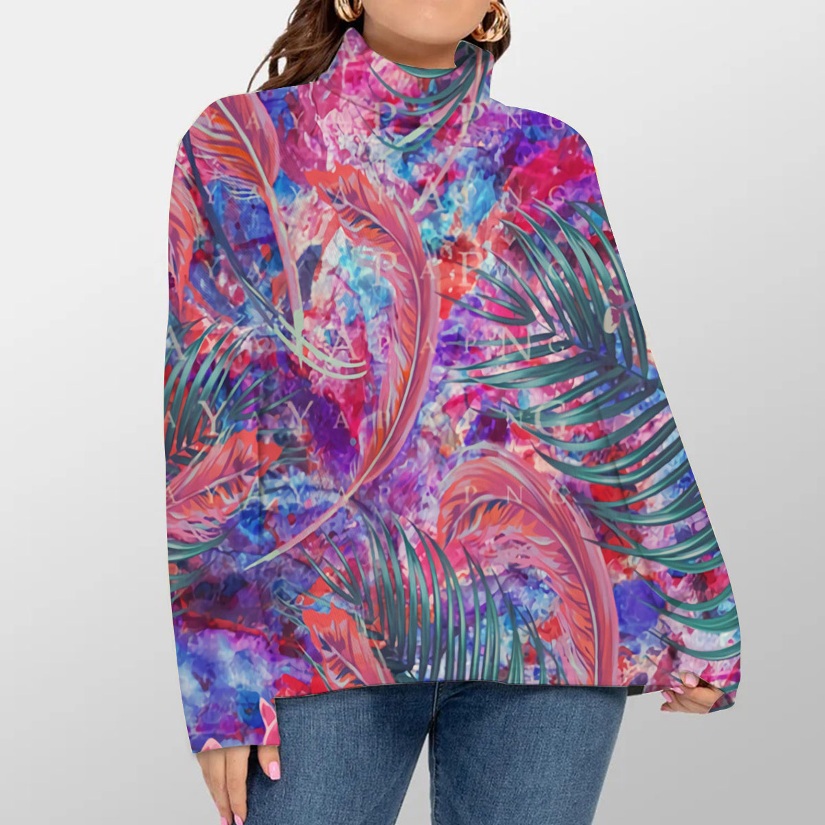 Psychedelic Orchid Turtleneck Sweater_2_1