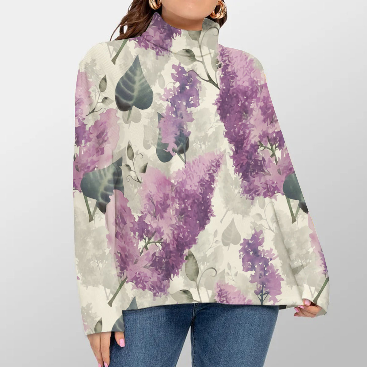 Purple Lilac Turtleneck Sweater_2_1