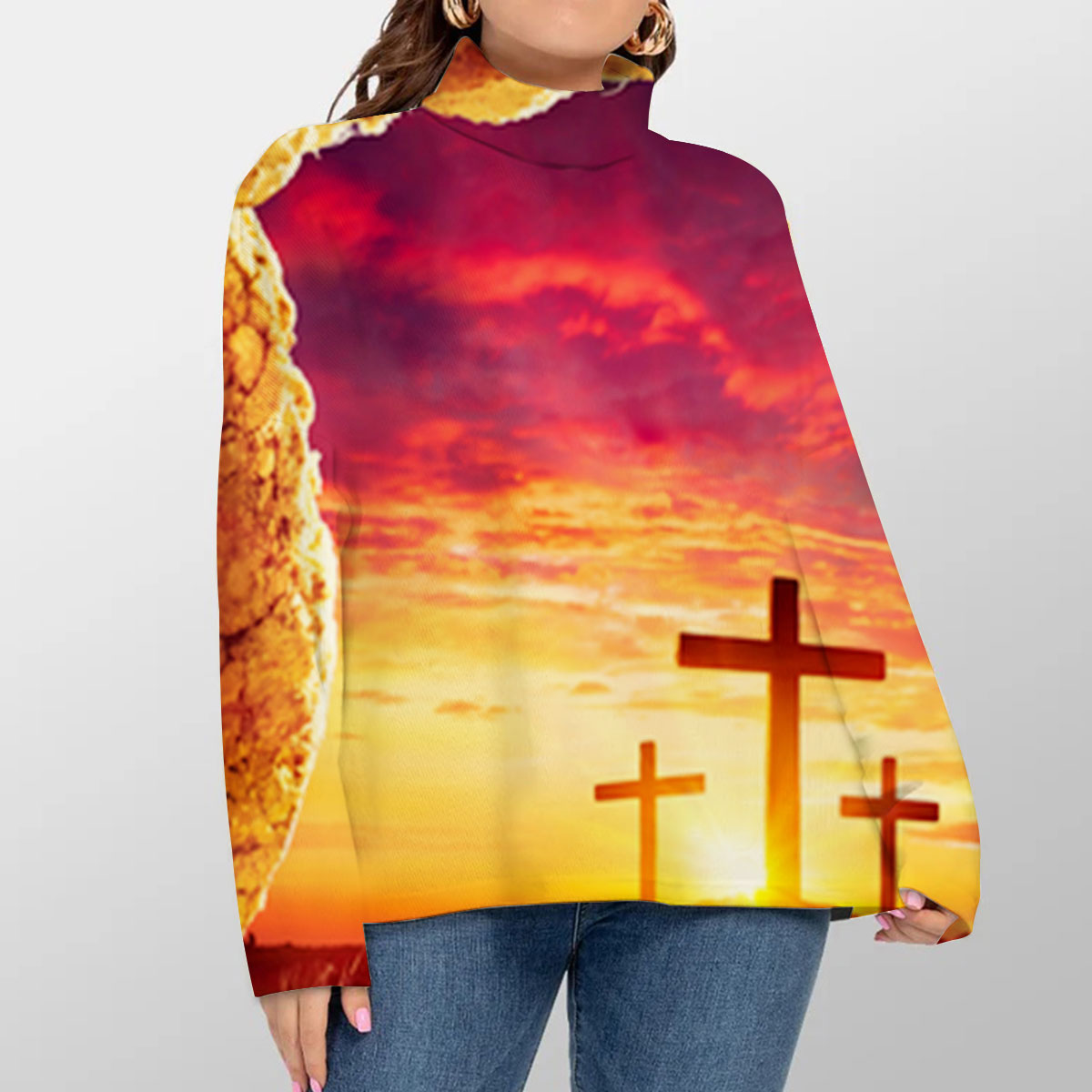Resurrection Of Jesus Christ Turtleneck Sweater_2_1