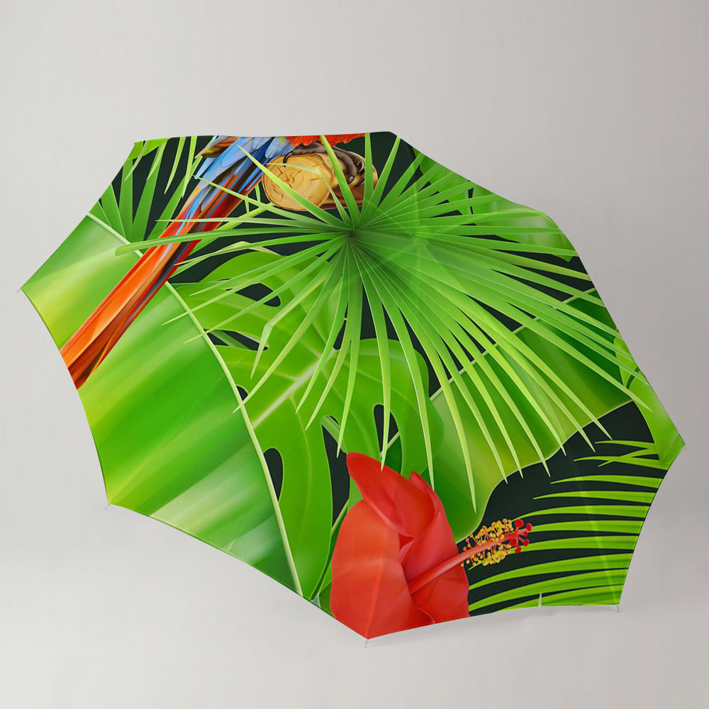 Green Tropical Parrot Umbrella_2_1