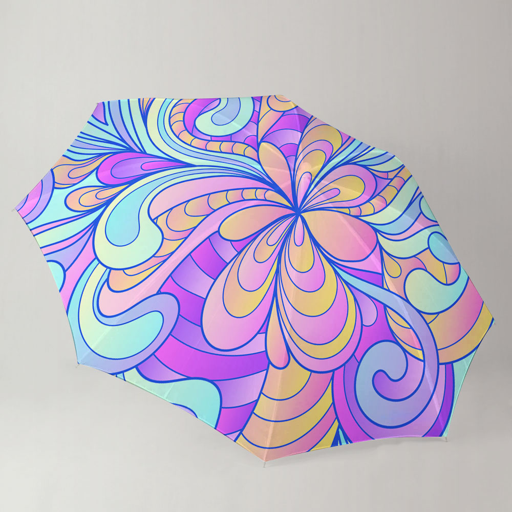 Hippie Psychedelic Flower Umbrella_2_1