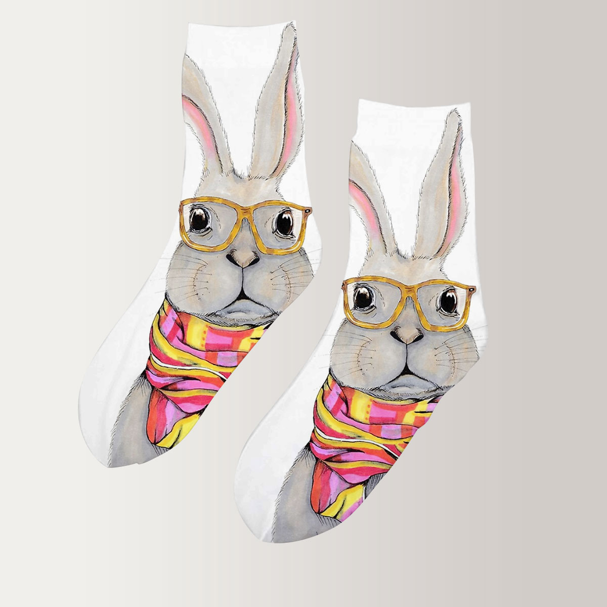 Hipster Bunny 3D Socks_2_1
