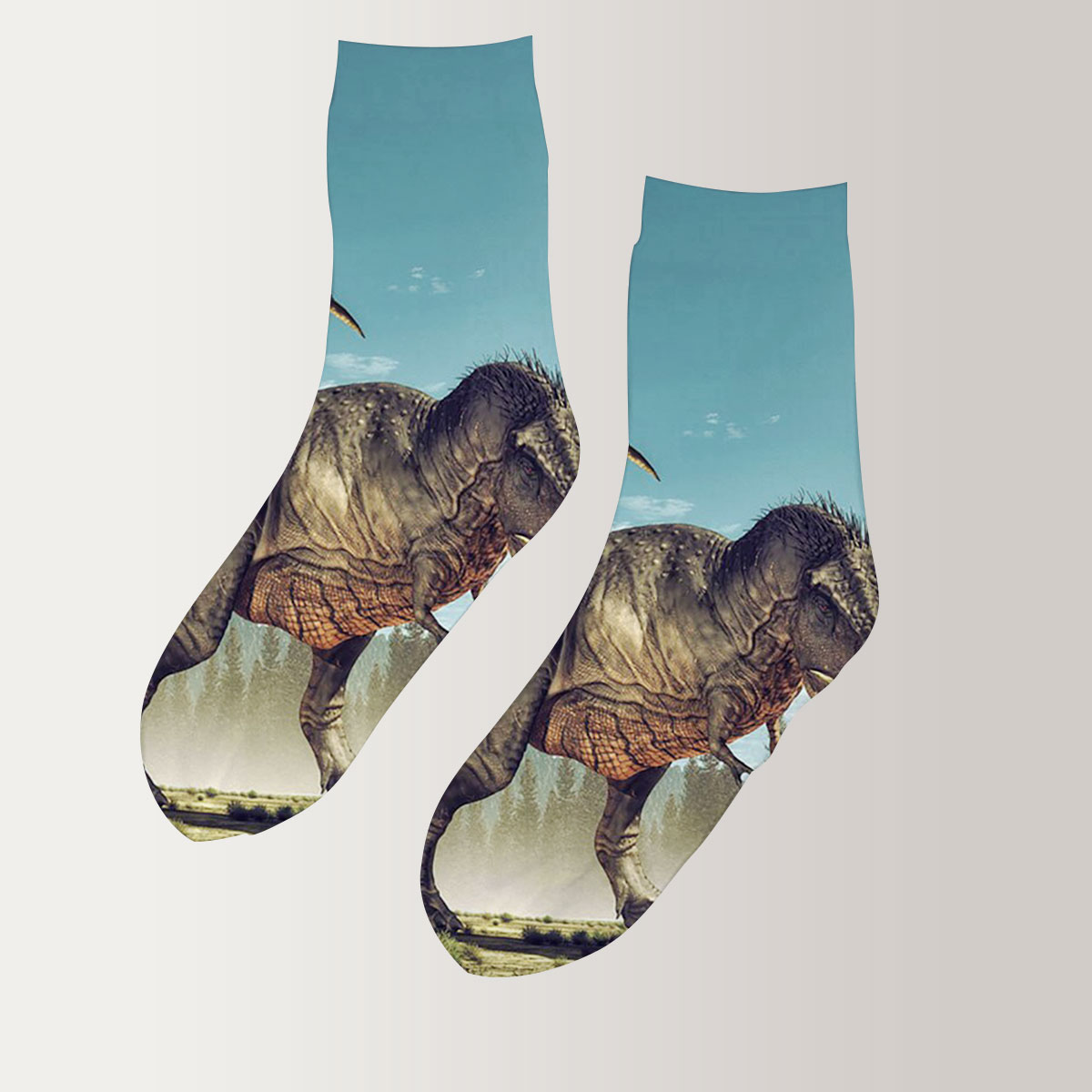 Hunting Dinosaur 3D Socks_2_1