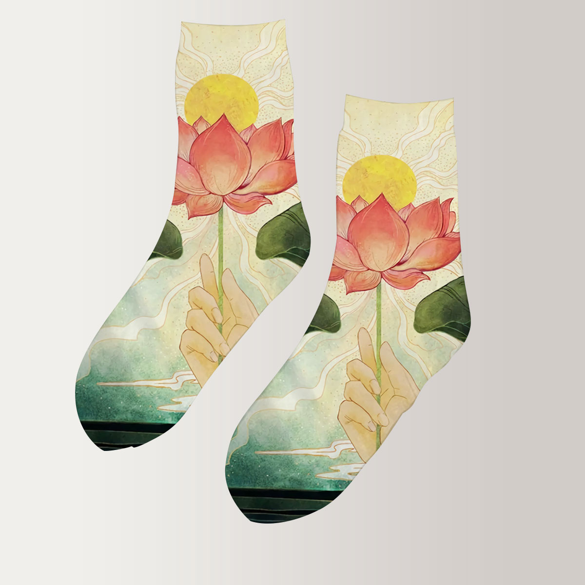Lotus Sunset 3D Socks_2_1
