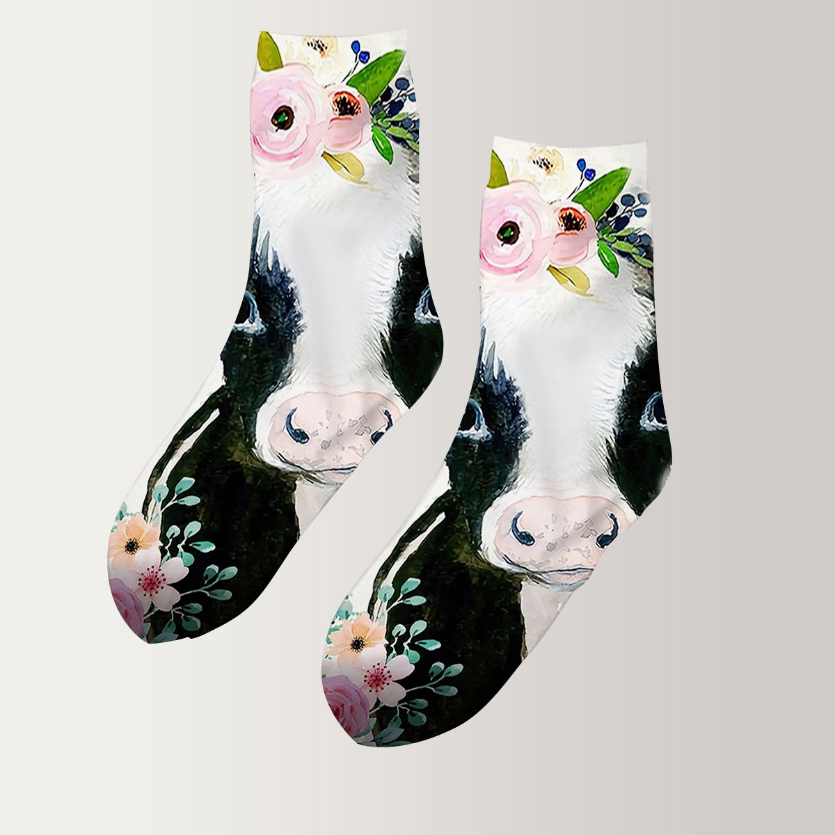 Love Beautiful Cow 3D Socks_2_1