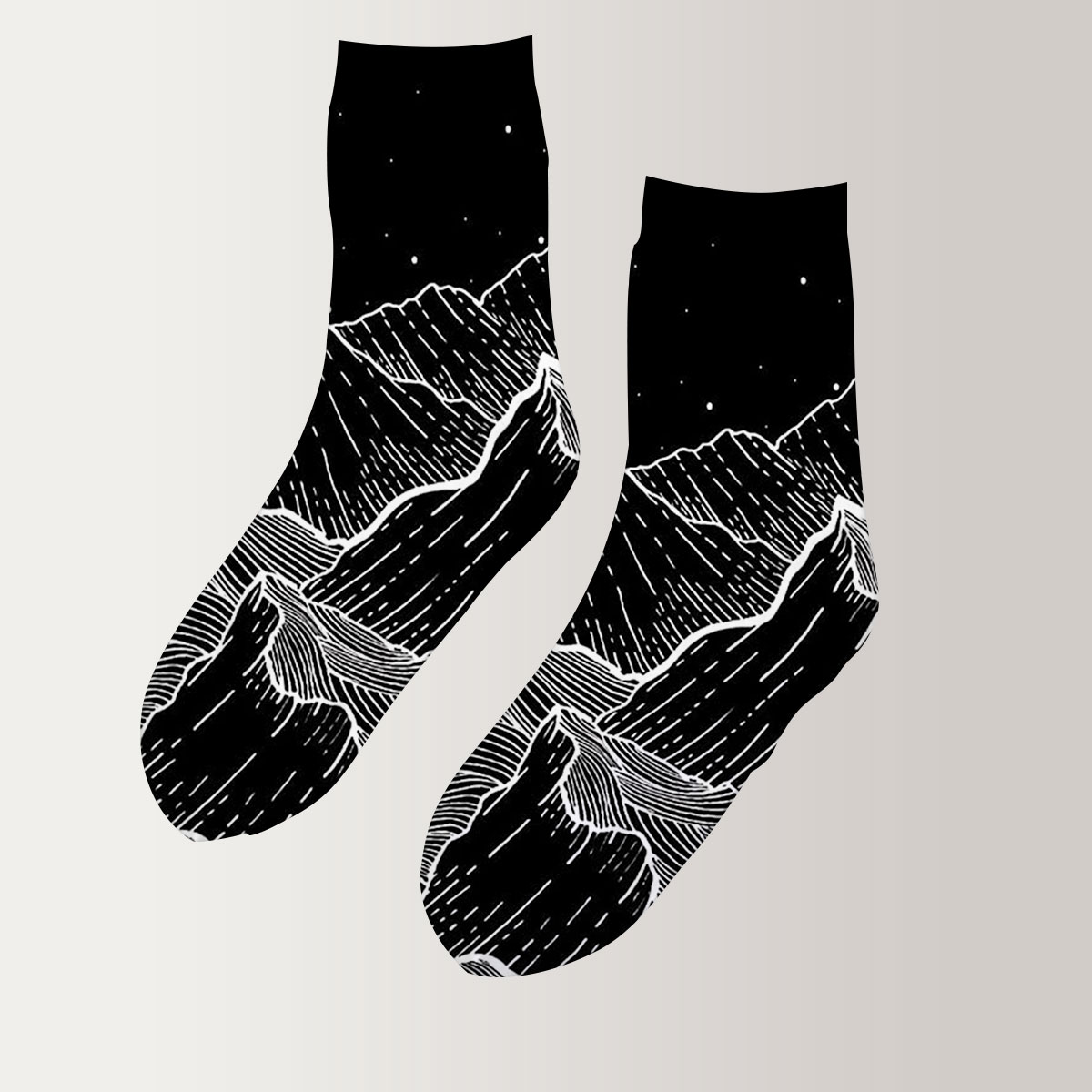 Mandala Black Mountain 3D Socks_2_1