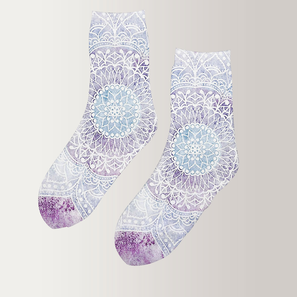Mandala Lavender 3D Socks_2_1