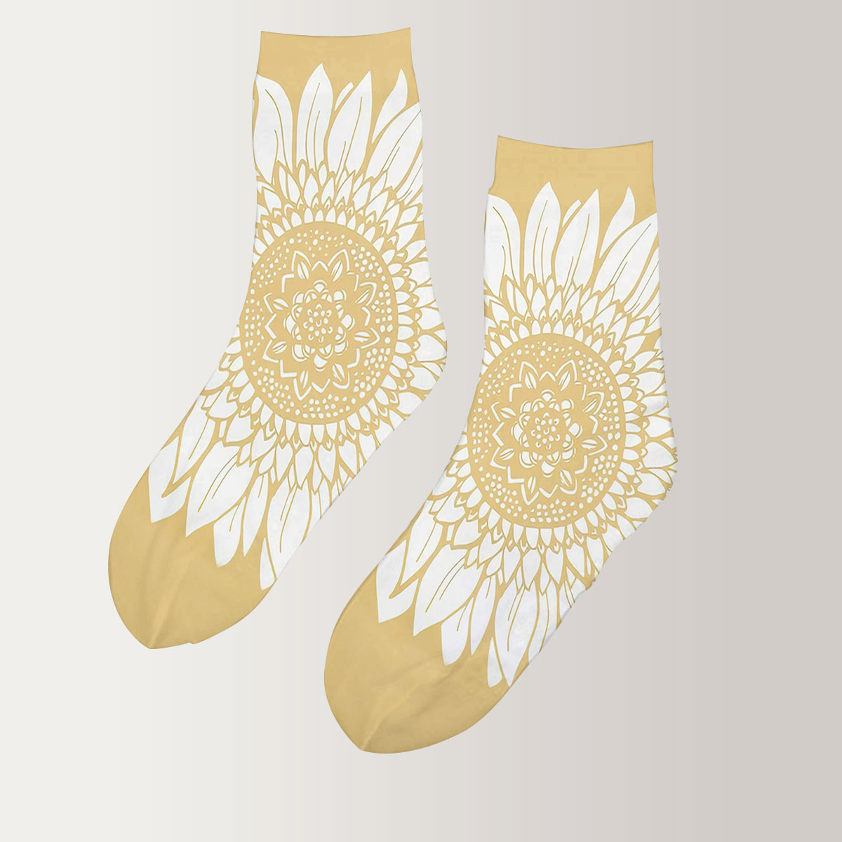 Mandala Sunflower 3D Socks_2_1
