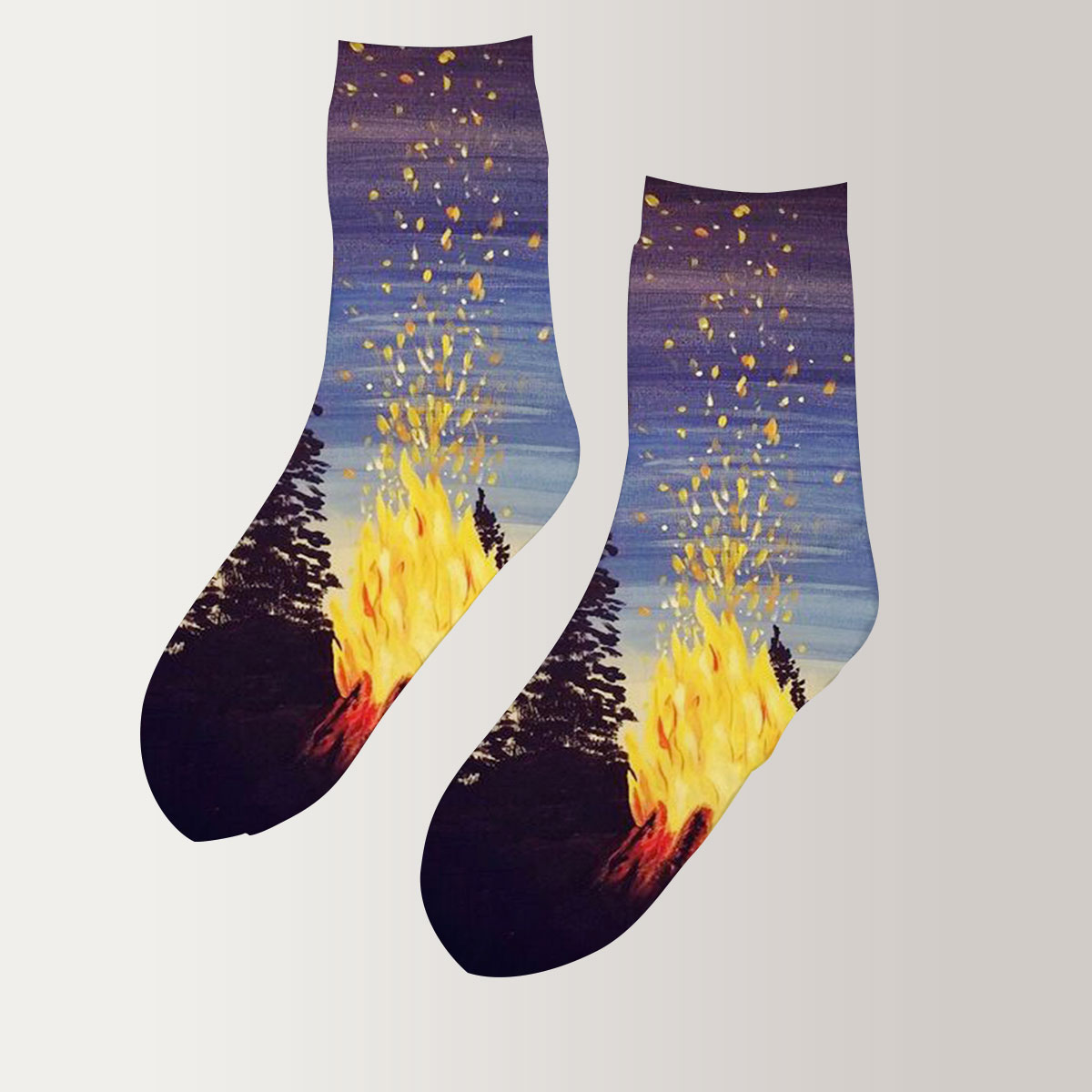 Midnight Campfire 3D Socks_2_1