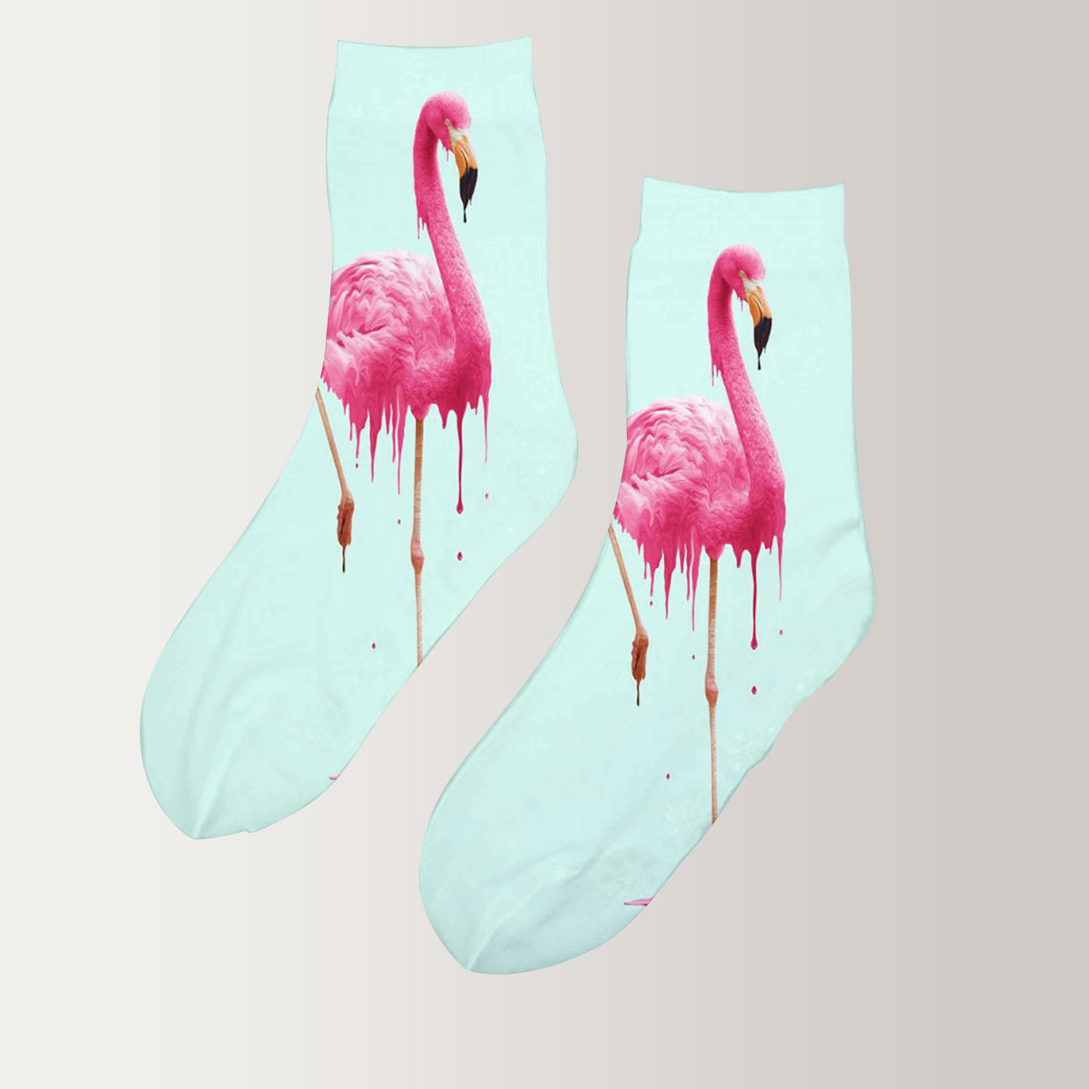 Mint Flamingo 3D Socks_2_1