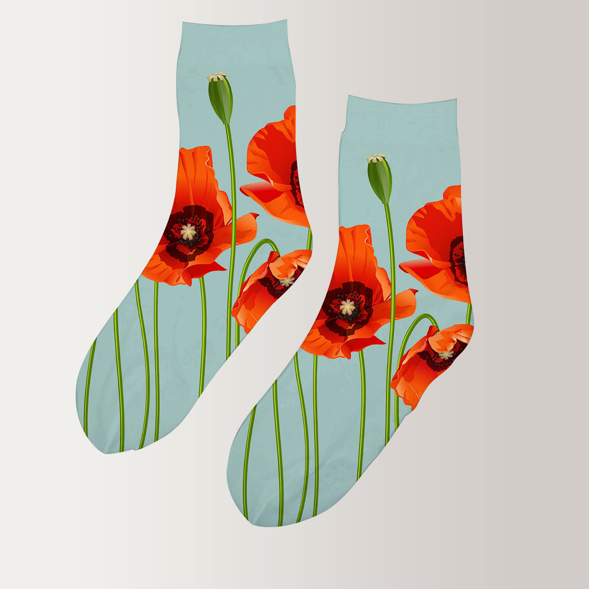 Modern Poppy 3D Socks_2_1