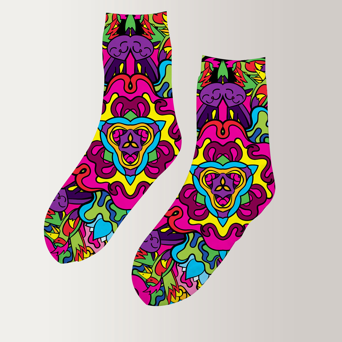 Psychedelic Hippie 3D Socks_2_1