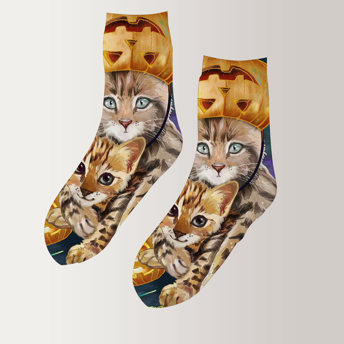 Pumpkin Cat 3D Socks_2_1