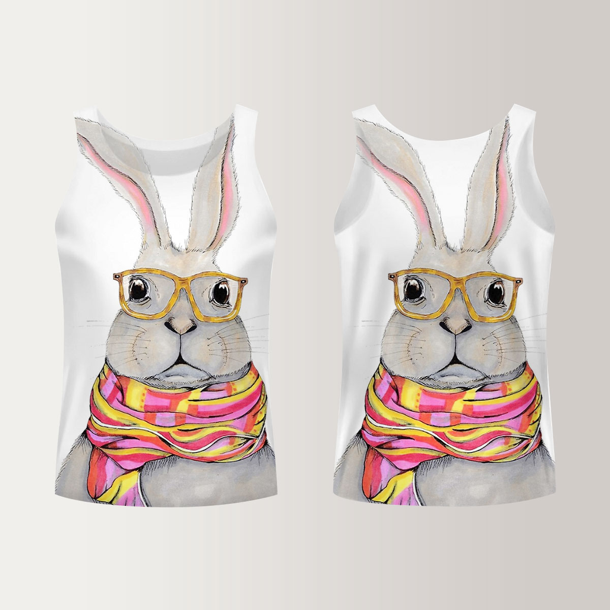 Hipster Bunny Unisex Tank Top_2_1