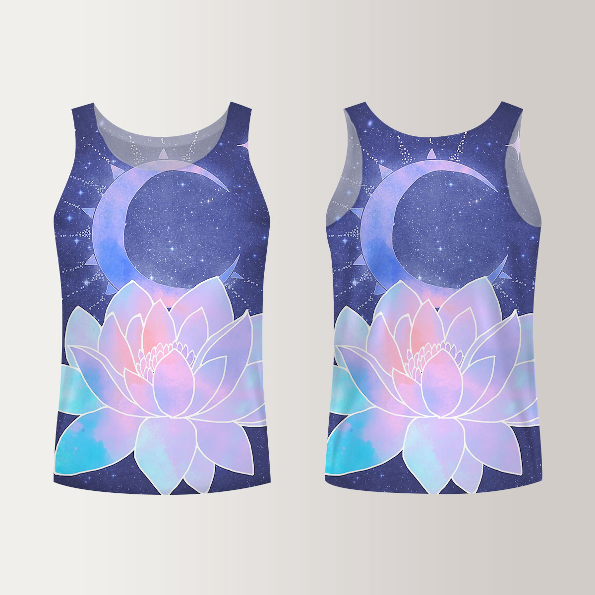 Moon And Lotus Unisex Tank Top_2_1