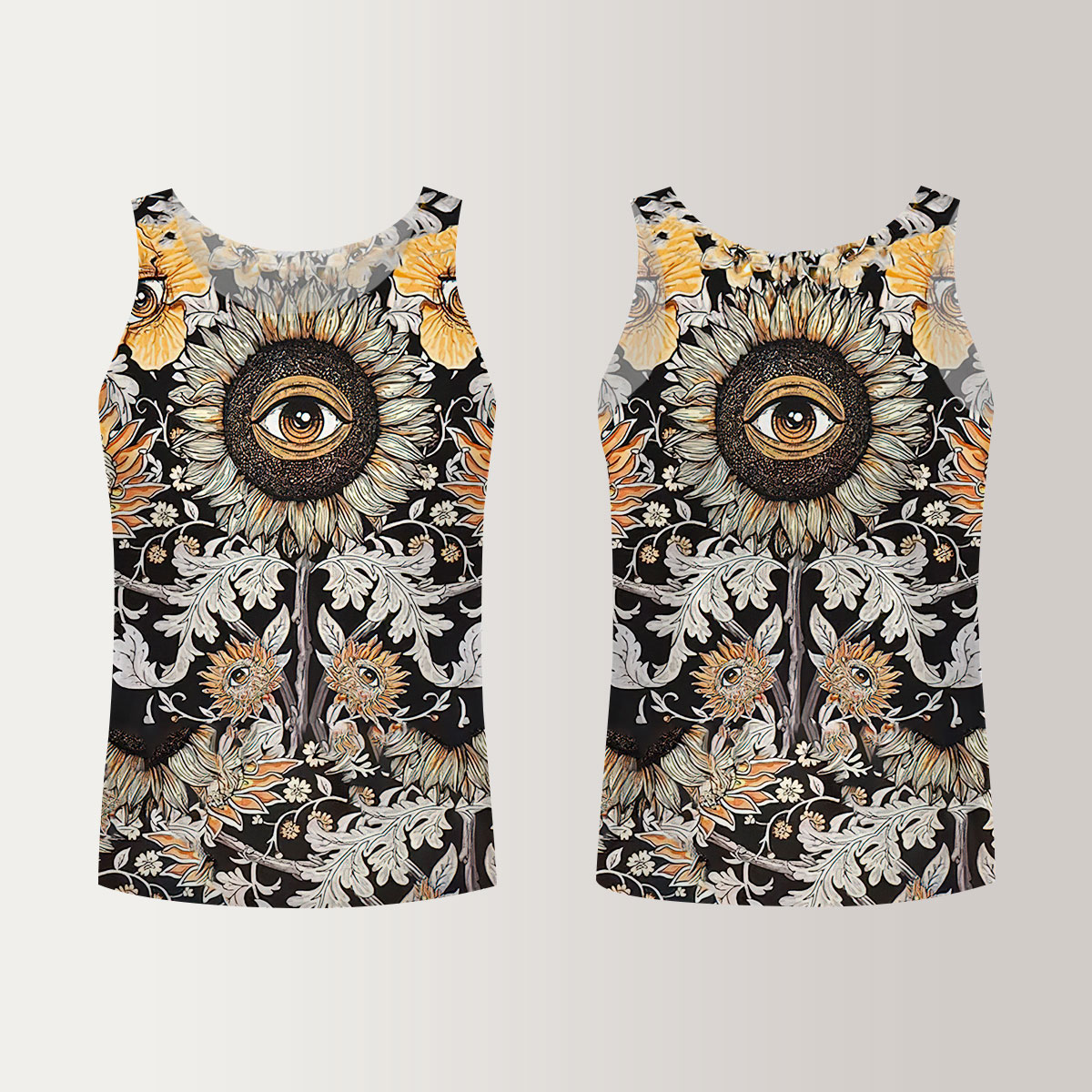 Psychedelic Sunflower Unisex Tank Top_2_1