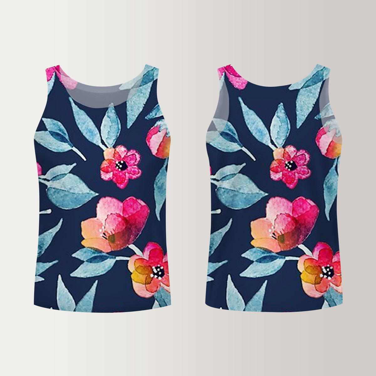 Red Rose Pink Orchid Unisex Tank Top_2_1