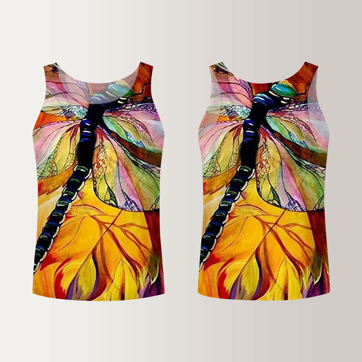 The Sunset Dragonfly Unisex Tank Top_2_1