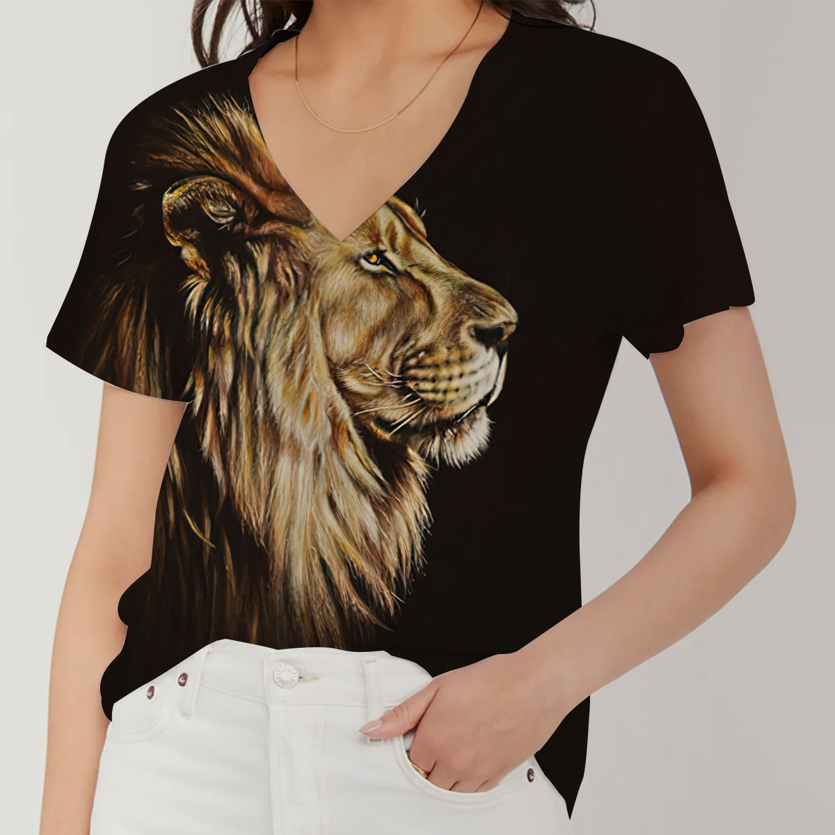 Lion King V-Neck Women's T-Shirt_2_1
