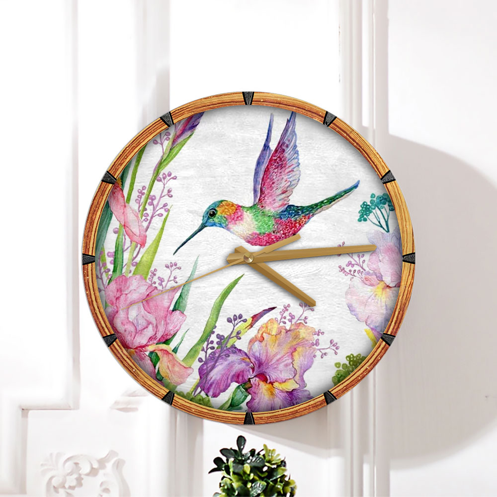 Flower Humming Bird Wall Clock_2_1