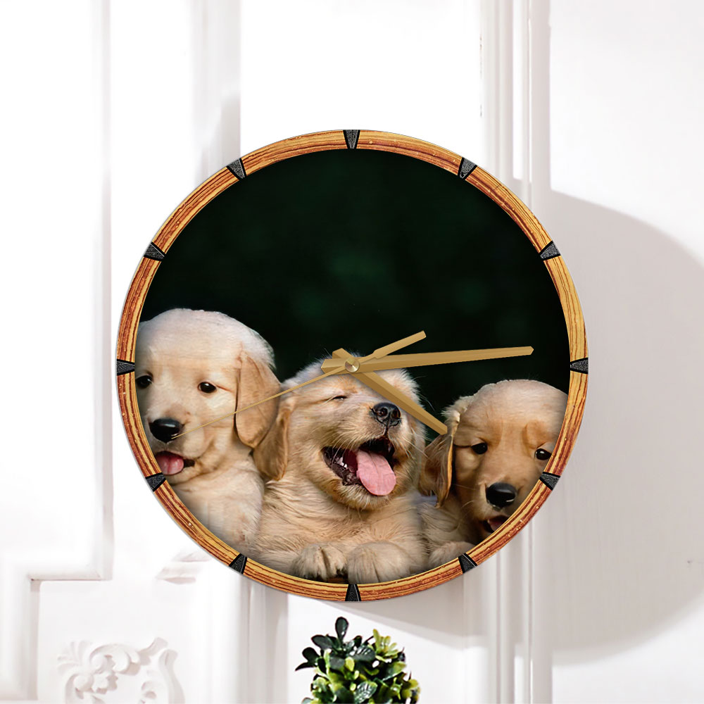 Happy Little Dog Wall Clock_2_1