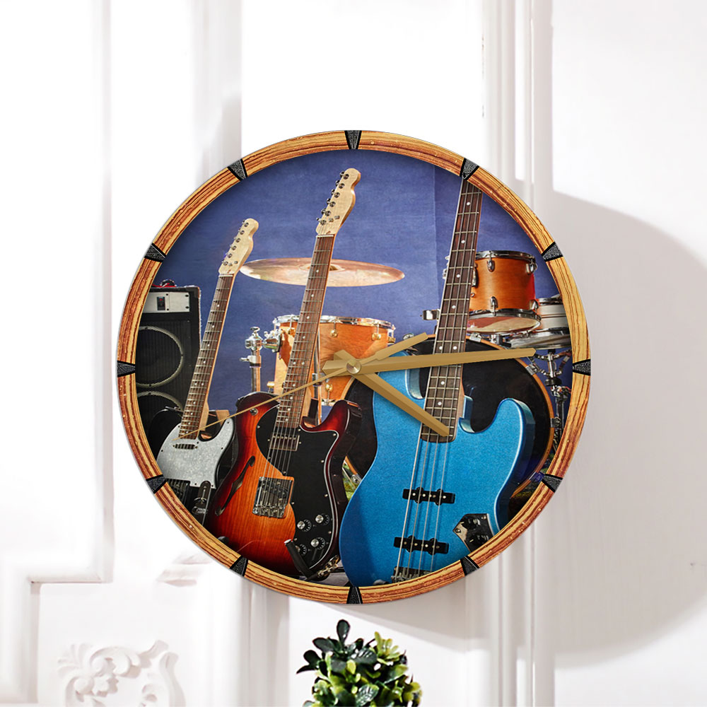 Hippie Electric Guitar Wall Clock_2_1