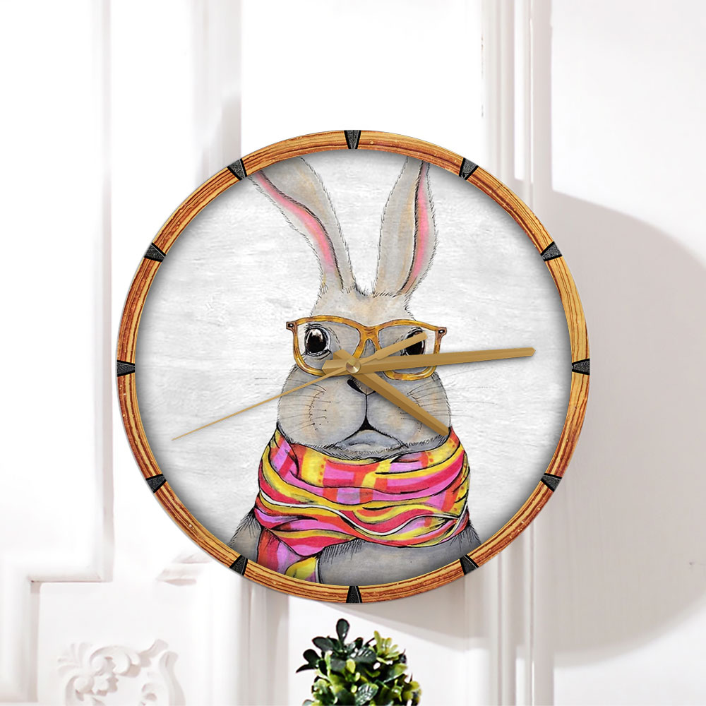 Hipster Bunny Wall Clock_2_1