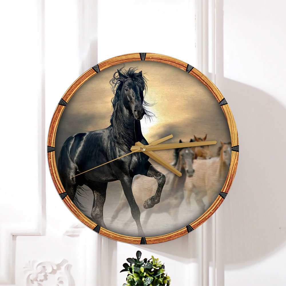 Horse In The Wild Wall Clock_2_1