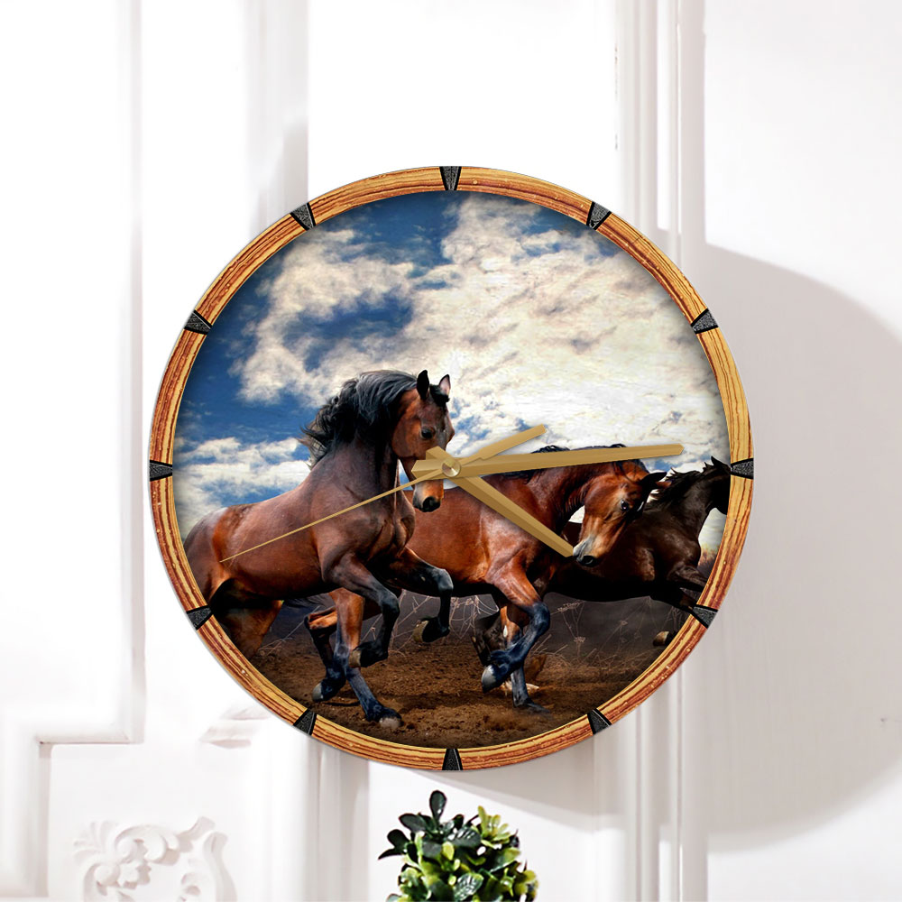 Horse Running On The Mountain Wall Clock_2_1