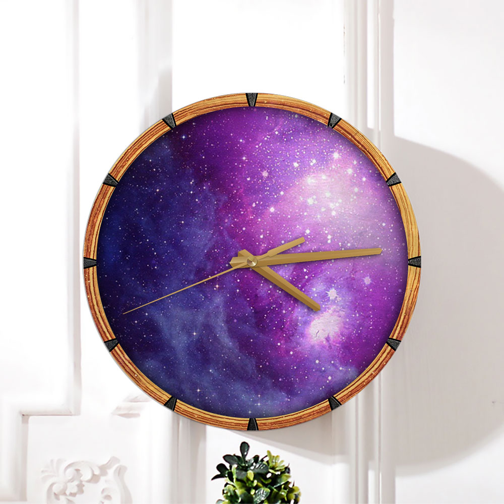 Magic Purple Galaxy Wall Clock_2_1